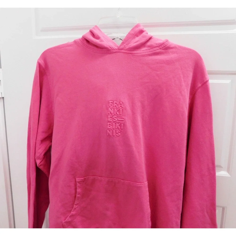 Frankie's Bikini‎ Pink Sweatsuit Pants Hoodie sweatshirt 100% Cotton sz S
